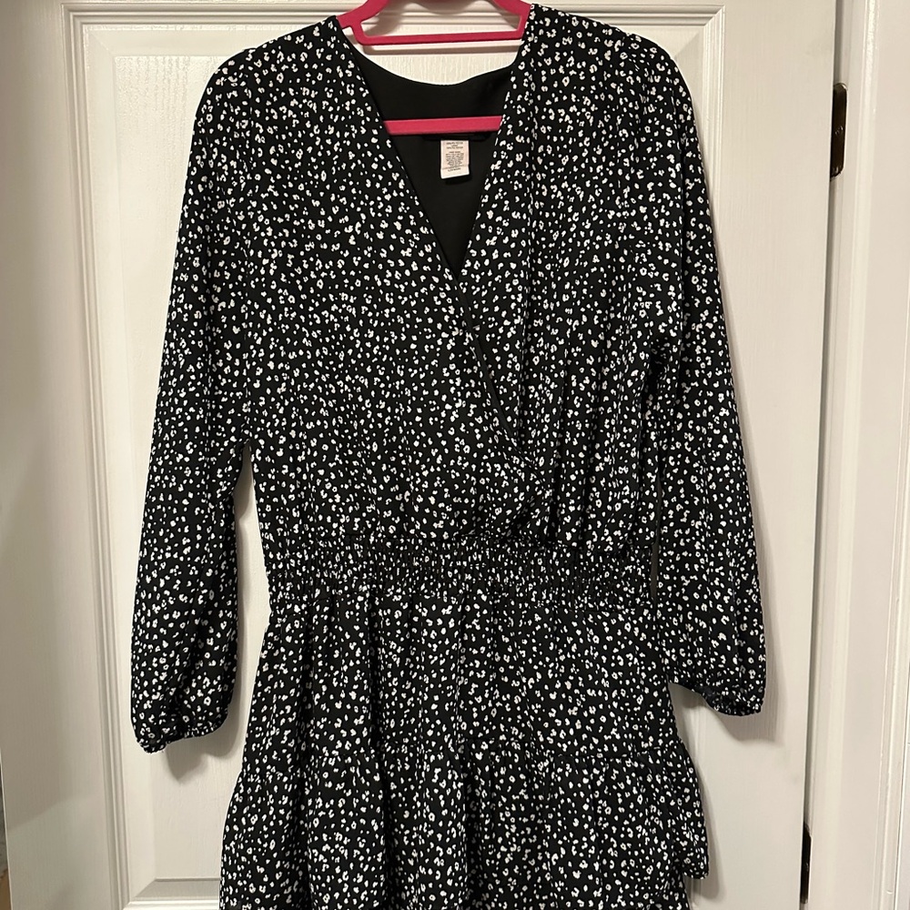Long sleeve animal print dress